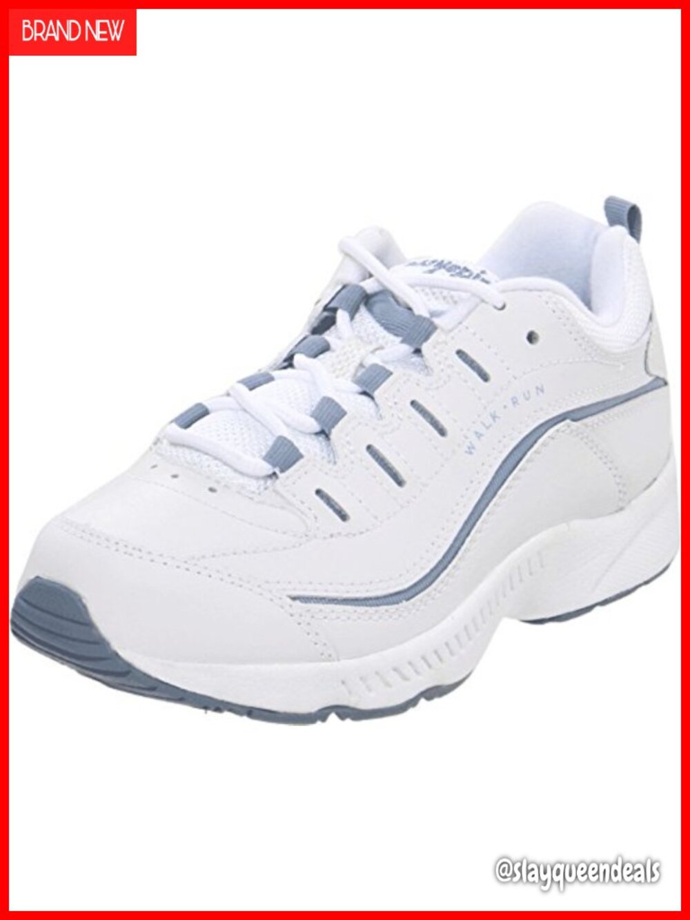 Walking Sneaker with Flexible Sole, Padded Collar, Leather Upper, Lace-Up